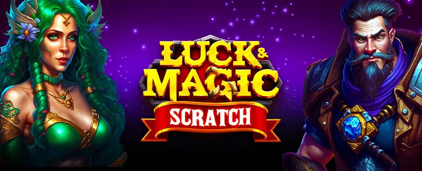 Explore Luck & Magic Scratch for a captivating scratch card game with choices of magical cards, Instant Win Multipliers, and Autoplay functionality.